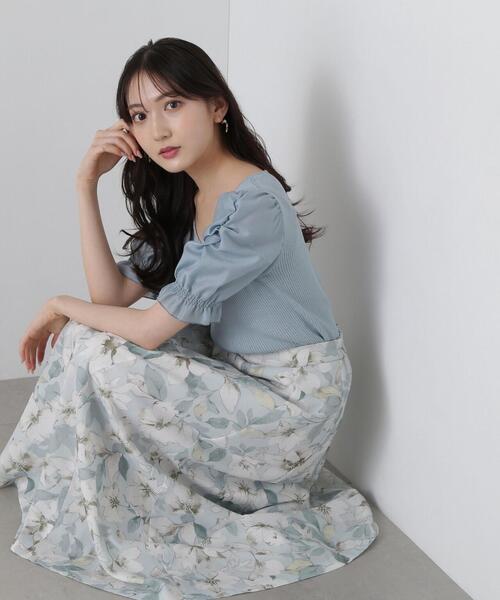 PROPORTION BODY DRESSING（プロポーションボディドレッシング）の「ニュアンスフラワースカート / 1215120400（スカート・レディース・ライトグリーン/ネイビー・MEDIUM/SMALL）」の14枚目の写真