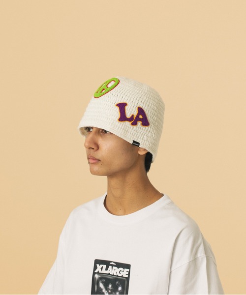XLARGE(エクストララージ)の「CROCHET FLOWER KNIT HAT(ハット・メンズ・ホワイト/ブラック・ONE SIZE)」の5枚目の写真