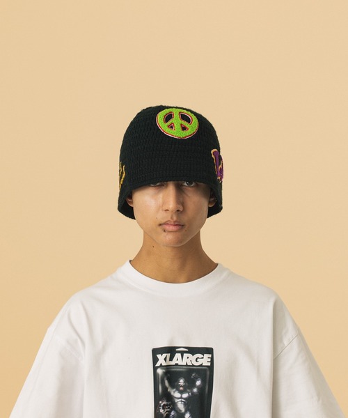 XLARGE(エクストララージ)の「CROCHET FLOWER KNIT HAT(ハット・メンズ・ホワイト/ブラック・ONE SIZE)」の8枚目の写真