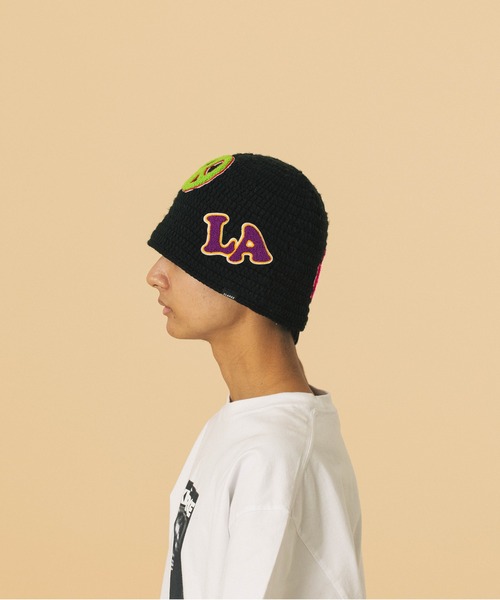 XLARGE(エクストララージ)の「CROCHET FLOWER KNIT HAT(ハット・メンズ・ホワイト/ブラック・ONE SIZE)」の9枚目の写真