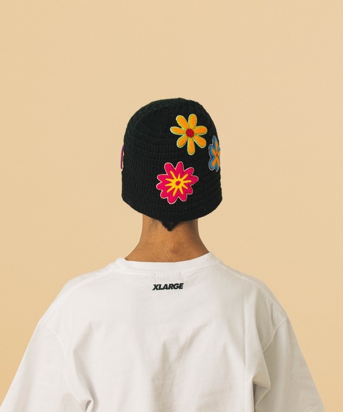 XLARGE(エクストララージ)の「CROCHET FLOWER KNIT HAT(ハット・メンズ・ホワイト/ブラック・ONE SIZE)」の10枚目の写真