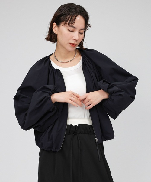 BABYLONE（バビロン）の「撥水ノーカラーブルゾン（ブルゾン・レディース・ホワイト/ブラック・フリー）」の7枚目の写真