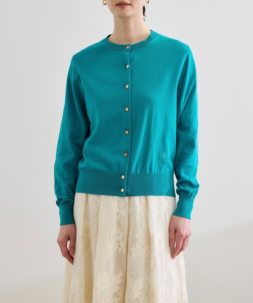 ROPE'（ロペ）の「【洗える】オーガニックコットンハイゲージカーディガン（カーディガン/ボレロ・レディース・ターコイズブルー/ネイビー/ホワイト・FREE）」の9枚目の写真