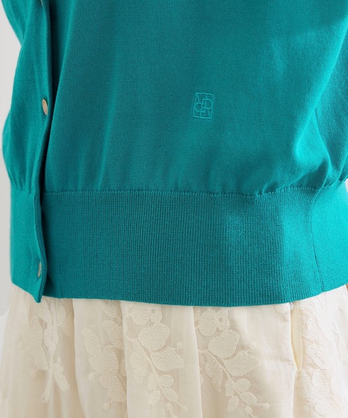 ROPE'（ロペ）の「【洗える】オーガニックコットンハイゲージカーディガン（カーディガン/ボレロ・レディース・ターコイズブルー/ネイビー/ホワイト・FREE）」の14枚目の写真