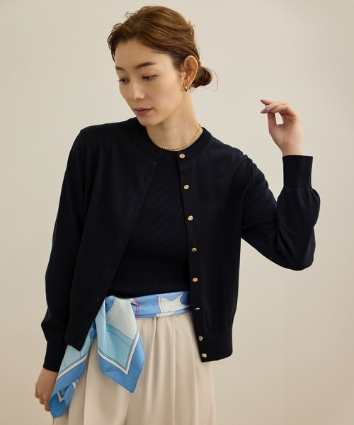 ROPE'（ロペ）の「【洗える】オーガニックコットンハイゲージカーディガン（カーディガン/ボレロ・レディース・ターコイズブルー/ネイビー/ホワイト・FREE）」の17枚目の写真