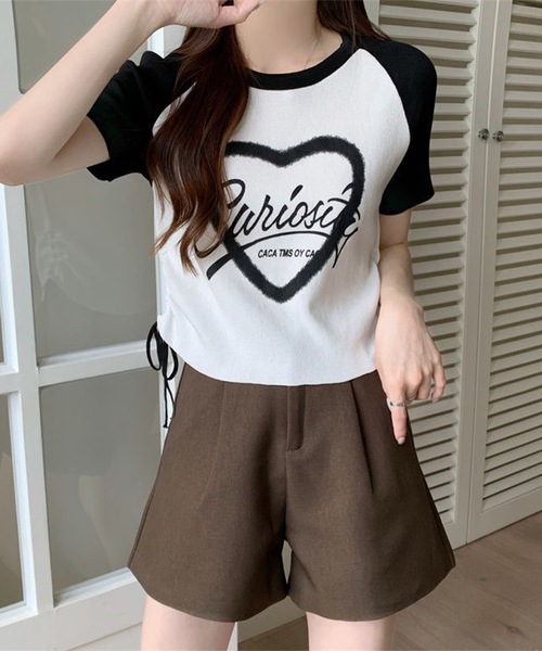 Lace Ladies(レースレディース)の「配色 ロゴプリント シャーリング ラグラン 半袖 Tシャツ(Tシャツ/カットソー・レディース・ブラック/グレー/ホワイト・FREE)」の17枚目の写真