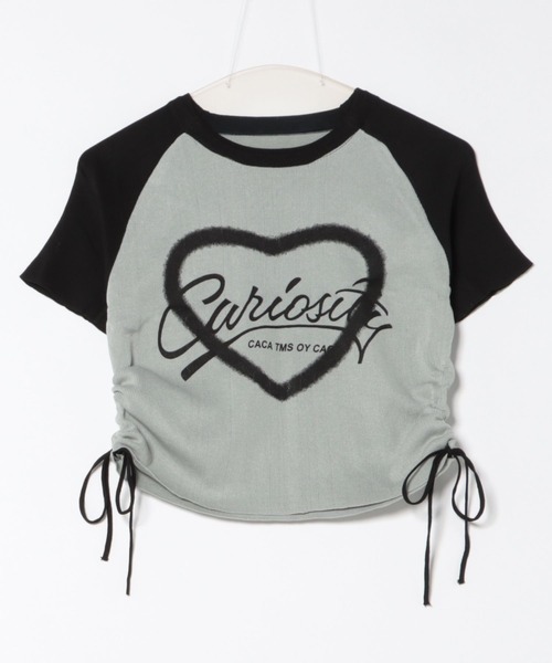 Lace Ladies(レースレディース)の「配色 ロゴプリント シャーリング ラグラン 半袖 Tシャツ(Tシャツ/カットソー・レディース・ブラック/グレー/ホワイト・FREE)」の19枚目の写真