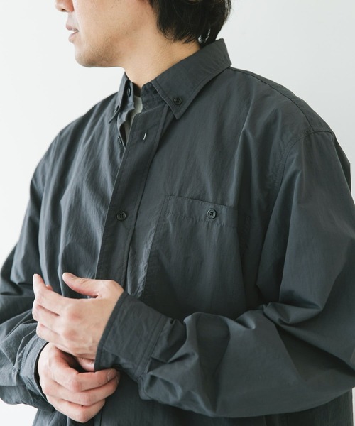 セール】ナイロンタッサー ボタンダウンロングスリーブシャツ（シャツ