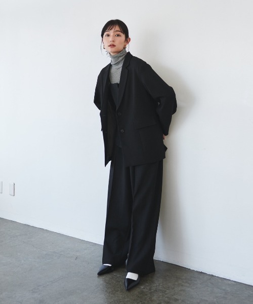 FMiBL(ファミル)の「タックワイドパンツ(スラックス・レディース・ブラック/ミント・FREE)」の10枚目の写真