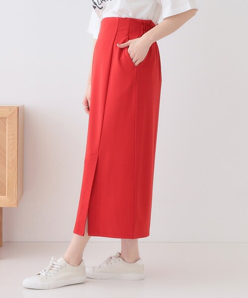 DRESKIP（ドレスキップ）の「【洗える】洗濯後しわになりにくい カットジョーゼット ナロースカート（スカート・レディース・ナチュラル/ブラック/チャコールグレー/ワインレッド/イエロー系その他・02/04/03/01）」の22枚目の写真