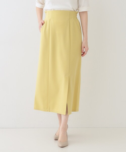 DRESKIP（ドレスキップ）の「【洗える】洗濯後しわになりにくい カットジョーゼット ナロースカート（スカート・レディース・ナチュラル/ブラック/チャコールグレー/ワインレッド/イエロー系その他・02/04/03/01）」の15枚目の写真