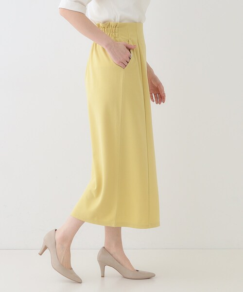 DRESKIP（ドレスキップ）の「【洗える】洗濯後しわになりにくい カットジョーゼット ナロースカート（スカート・レディース・ナチュラル/ブラック/チャコールグレー/ワインレッド/イエロー系その他・02/04/03/01）」の16枚目の写真