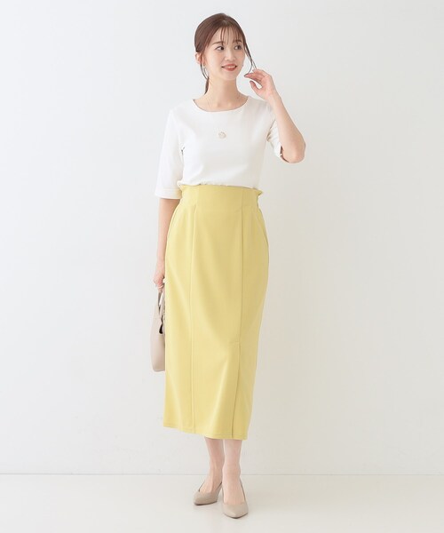 DRESKIP（ドレスキップ）の「【洗える】洗濯後しわになりにくい カットジョーゼット ナロースカート（スカート・レディース・ナチュラル/ブラック/チャコールグレー/ワインレッド/イエロー系その他・02/04/03/01）」の17枚目の写真