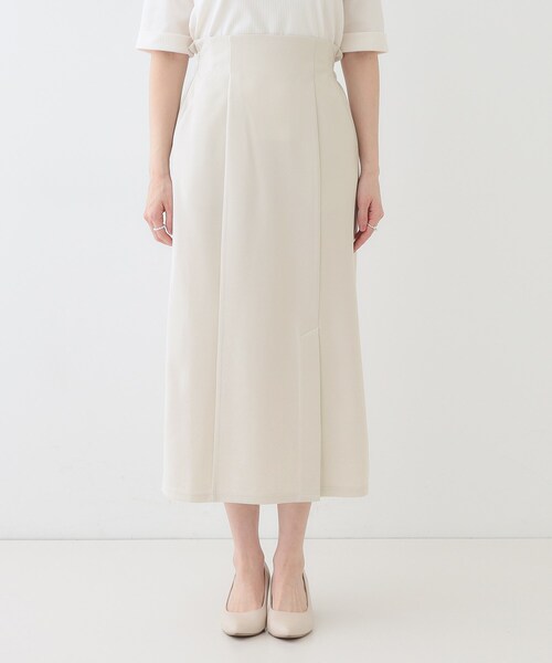 DRESKIP（ドレスキップ）の「【洗える】洗濯後しわになりにくい カットジョーゼット ナロースカート（スカート・レディース・ナチュラル/ブラック/チャコールグレー/ワインレッド/イエロー系その他・02/04/03/01）」の7枚目の写真