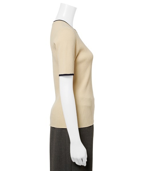 Mila Owen（ミラオーウェン）の「ハーフスリーブリンガーニット（ニット/セーター・レディース・ブルー/ブラウン/ネイビー/アイボリー・0/1）」の7枚目の写真