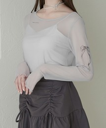sheer tattoo tulle tops / シアータトゥーチュールトップス