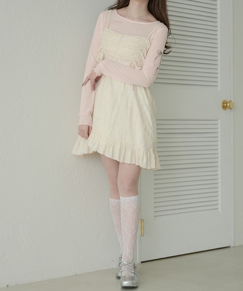 Ambre Neige(アンブルネージュ)の「sheer tattoo tulle tops / シアータトゥーチュールトップス(Tシャツ/カットソー・レディース・チャコールグレー/ライトグレー/ライトピンク/アイボリー・FREE)」の11枚目の写真