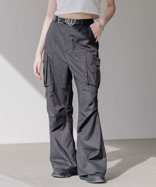 Anui（アニュイ）の「【UNISEX/2サイズ展開/SETUP対応】スリムカーゴパンツ（その他パンツ・レディース・グレー/ブラック・SMALL/MEDIUM）」の2枚目の写真