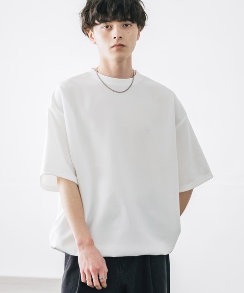 Rocky Monroe(ロッキーモンロー)の「接触冷感 オーバーサイズダンボール裾ドローコード半袖クルーネックTシャツ(Tシャツ/カットソー・メンズ・ブラック/グレー/ネイビー/チャコール/ホワイト・M/XL/L)」の9枚目の写真