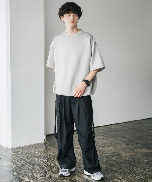 Rocky Monroe(ロッキーモンロー)の「接触冷感 オーバーサイズダンボール裾ドローコード半袖クルーネックTシャツ(Tシャツ/カットソー・メンズ・ブラック/グレー/ネイビー/チャコール/ホワイト・M/XL/L)」の22枚目の写真