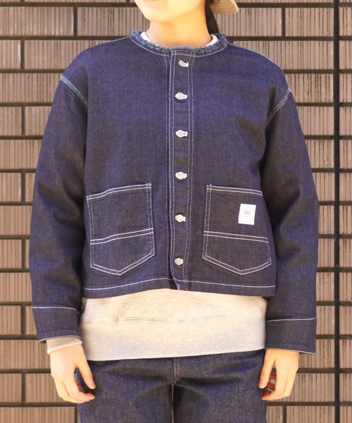 BROOKLYN OVERALL（ブルックリンオーバーオール）の「デニムショートジャケット（デニムジャケット・レディース・ブルー/ネイビー・FREE）」の2枚目の写真