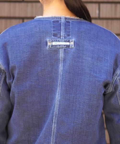 BROOKLYN OVERALL（ブルックリンオーバーオール）の「デニムショートジャケット（デニムジャケット・レディース・ブルー/ネイビー・FREE）」の17枚目の写真