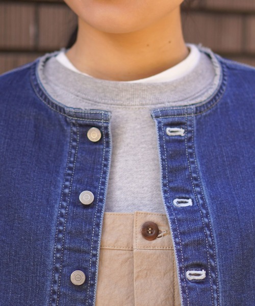BROOKLYN OVERALL（ブルックリンオーバーオール）の「デニムショートジャケット（デニムジャケット・レディース・ブルー/ネイビー・FREE）」の20枚目の写真