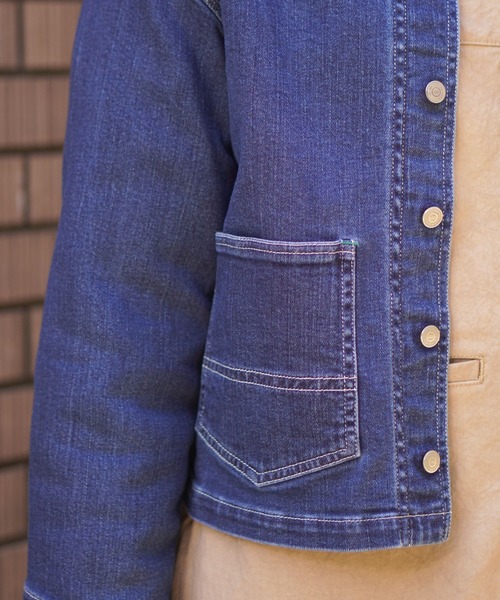 BROOKLYN OVERALL（ブルックリンオーバーオール）の「デニムショートジャケット（デニムジャケット・レディース・ブルー/ネイビー・FREE）」の19枚目の写真