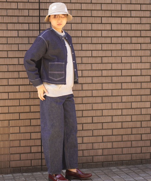 BROOKLYN OVERALL（ブルックリンオーバーオール）の「デニムショートジャケット（デニムジャケット・レディース・ブルー/ネイビー・FREE）」の14枚目の写真