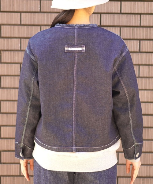 BROOKLYN OVERALL（ブルックリンオーバーオール）の「デニムショートジャケット（デニムジャケット・レディース・ブルー/ネイビー・FREE）」の5枚目の写真