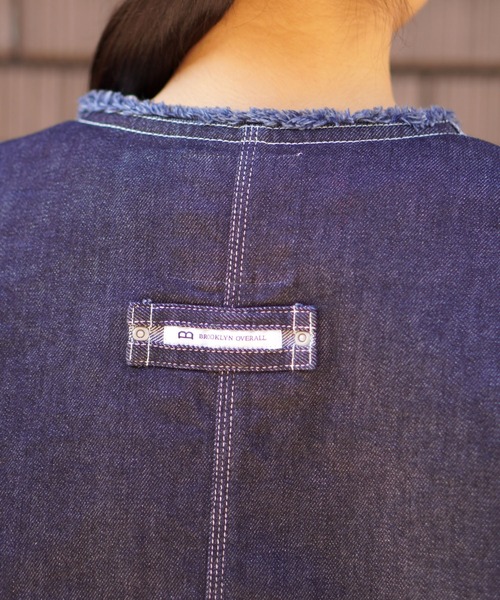 BROOKLYN OVERALL（ブルックリンオーバーオール）の「デニムショートジャケット（デニムジャケット・レディース・ブルー/ネイビー・FREE）」の3枚目の写真