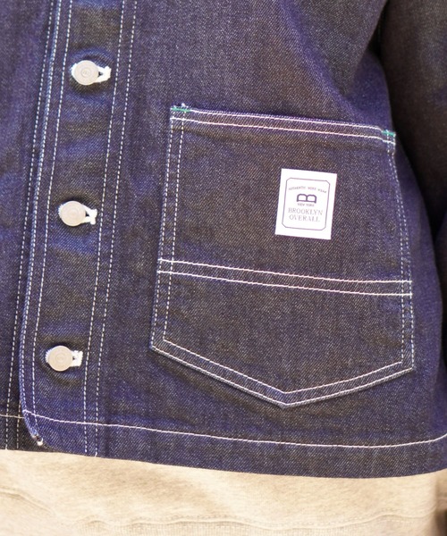 BROOKLYN OVERALL（ブルックリンオーバーオール）の「デニムショートジャケット（デニムジャケット・レディース・ブルー/ネイビー・FREE）」の6枚目の写真