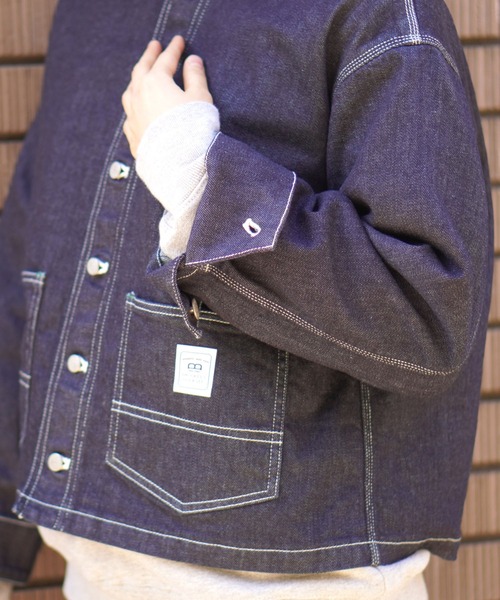 BROOKLYN OVERALL（ブルックリンオーバーオール）の「デニムショートジャケット（デニムジャケット・レディース・ブルー/ネイビー・FREE）」の7枚目の写真