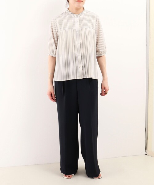 MICO COULIER(ミコクリエ)の「ジョーゼットプリーツブラウス(シャツ/ブラウス・レディース・ライトグレー/サックスブルー/ホワイト系その他・38)」の17枚目の写真