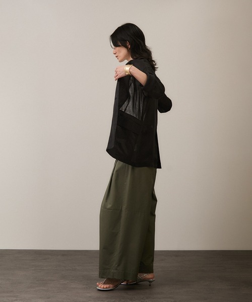 タイムセール！ラミー シアー ジャケット オリーブ　38 セール】ラミーシアージャケット［UVケア・洗える・サイズ展開・今から