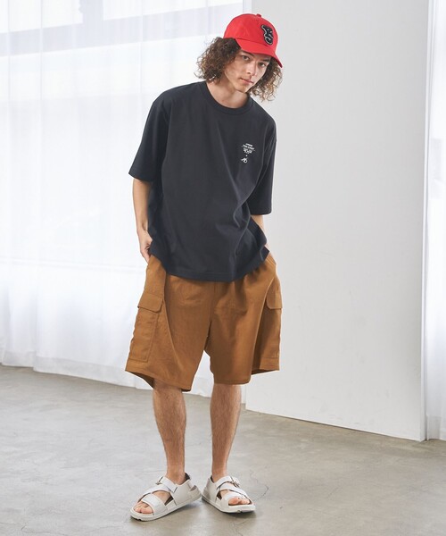 J.PRESS YORK STREET(ジェイプレスヨークストリート)の「【UNISEX】リネンライクイージーカーゴ ハーフパンツ(その他パンツ・メンズ・ブラック系/ブラウン系/ライトグリーン系/ライトグレー系・LARGE/SMALL)」の5枚目の写真