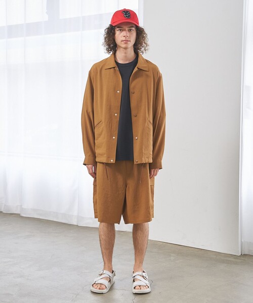 J.PRESS YORK STREET(ジェイプレスヨークストリート)の「【UNISEX】リネンライクイージーカーゴ ハーフパンツ(その他パンツ・メンズ・ブラック系/ブラウン系/ライトグリーン系/ライトグレー系・LARGE/SMALL)」の8枚目の写真
