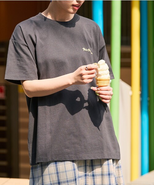 ICECREAM グラフィックロゴプリントカットソー 半袖 イエロー ICECREAM グラフィックロゴプリントカットソー 半袖 イエロー