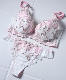 Due Perle（ドゥペルル）の「【しっかり美胸ブラ】すっきりブラ！デザイン豊富！ワイヤーブラだからこその横からぎゅっと胸を集めて脇をスッキリさせ集めて寄せてくれるブラジャー＆Tバックセット（ブラ&ショーツ）」