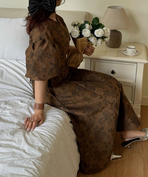 efill（エフィル）の「ボリューム袖 の ジャガード ワンピース（ワンピース・レディース・ベージュ/ホワイト/ブラウン・S/M）」の19枚目の写真