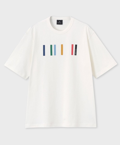 PS Paul Smith（ピーエスポールスミス）の「カラーブロックプリント 半袖カットソー / 152565 204Z（Tシャツ/カットソー・メンズ・オフホワイト/ブラック/ライトグリーン・X-LARGE/LARGE/MEDIUM/SMALL）」の2枚目の写真