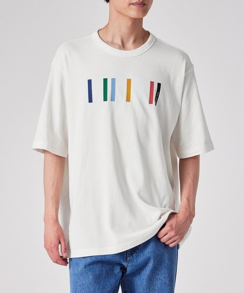 PS Paul Smith（ピーエスポールスミス）の「カラーブロックプリント 半袖カットソー / 152565 204Z（Tシャツ/カットソー・メンズ・オフホワイト/ブラック/ライトグリーン・X-LARGE/LARGE/MEDIUM/SMALL）」の7枚目の写真