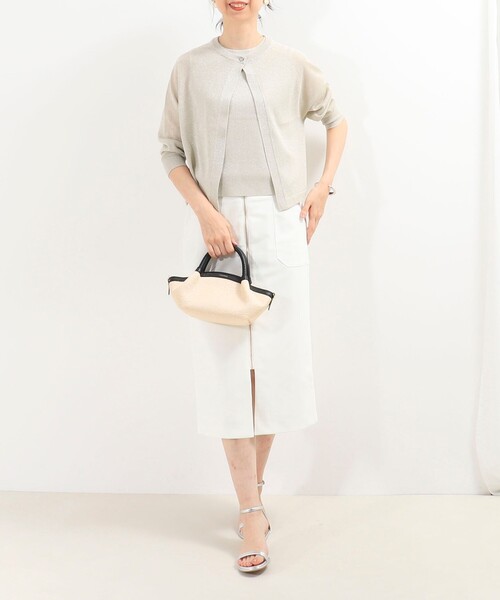 MICO COULIER（ミコクリエ）の「《セット商品》ラメノースリーブ+カーディガン（ニット/セーター・レディース・ライトパープル/シルバー/ネイビー/モカ・38）」の13枚目の写真