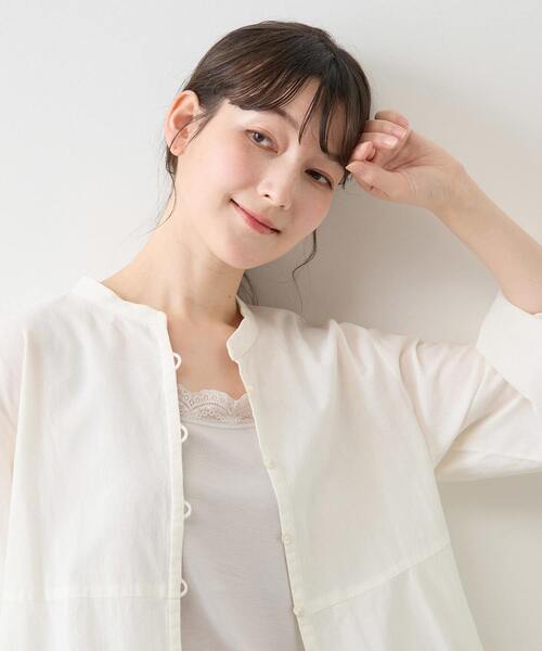 MELROSE claire(メルローズ クレール)の「【レースタンクトップ】(タンクトップ・レディース・ブラック/オフホワイト/チャコールグレー/ライトグレー・3/4)」の4枚目の写真