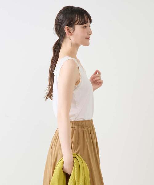 MELROSE claire(メルローズ クレール)の「【レースタンクトップ】(タンクトップ・レディース・ブラック/オフホワイト/チャコールグレー/ライトグレー・3/4)」の7枚目の写真