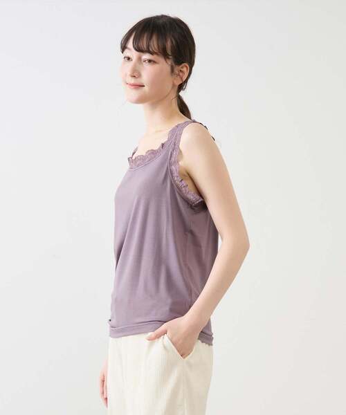 MELROSE claire(メルローズ クレール)の「【レースタンクトップ】(タンクトップ・レディース・ブラック/オフホワイト/チャコールグレー/ライトグレー・3/4)」の14枚目の写真