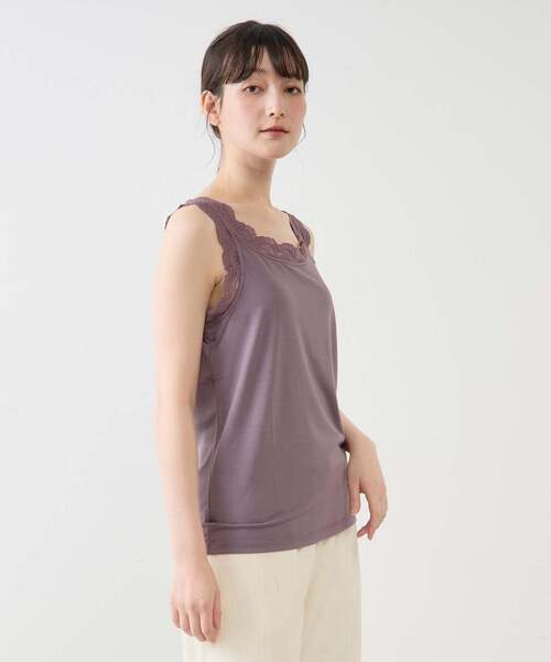 MELROSE claire(メルローズ クレール)の「【レースタンクトップ】(タンクトップ・レディース・ブラック/オフホワイト/チャコールグレー/ライトグレー・3/4)」の17枚目の写真