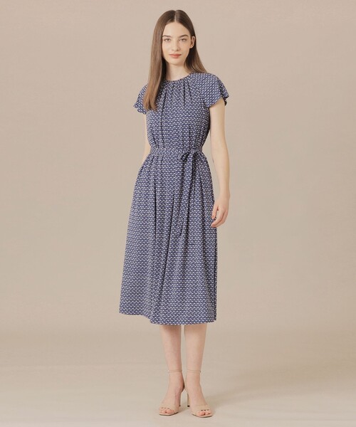 MACKINTOSH LONDON(マッキントッシュ ロンドン)の「【WEB・一部店舗限定】レードルプリントワンピース(ワンピース・レディース・オフホワイト/ライトブルー・38)」の4枚目の写真