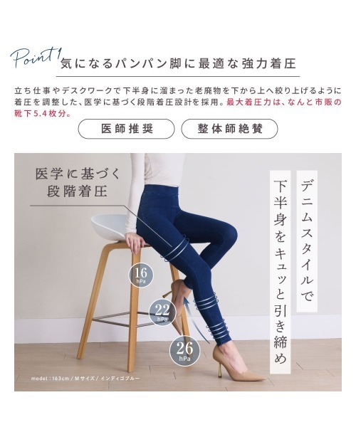 着圧デニムパンツ（レギンス/スパッツ）｜BELLE SERIES（ベル