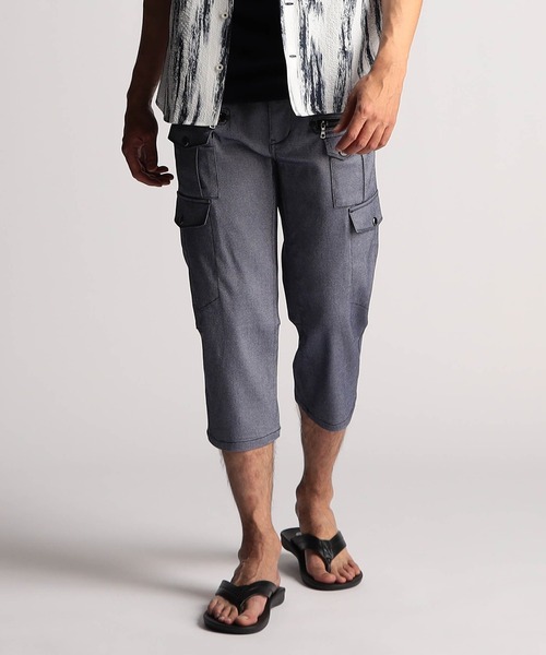 NICOLE CLUB FOR MEN（ニコルクラブフォーメン）の「【２５モデルEC限定再販売】ガムストレッチ　クロップドカーゴパンツ（その他パンツ・メンズ・ブラック系/チャコール/カーキ系/ネイビー・SMALL/MEDIUM/X-LARGE/LARGE）」の4枚目の写真